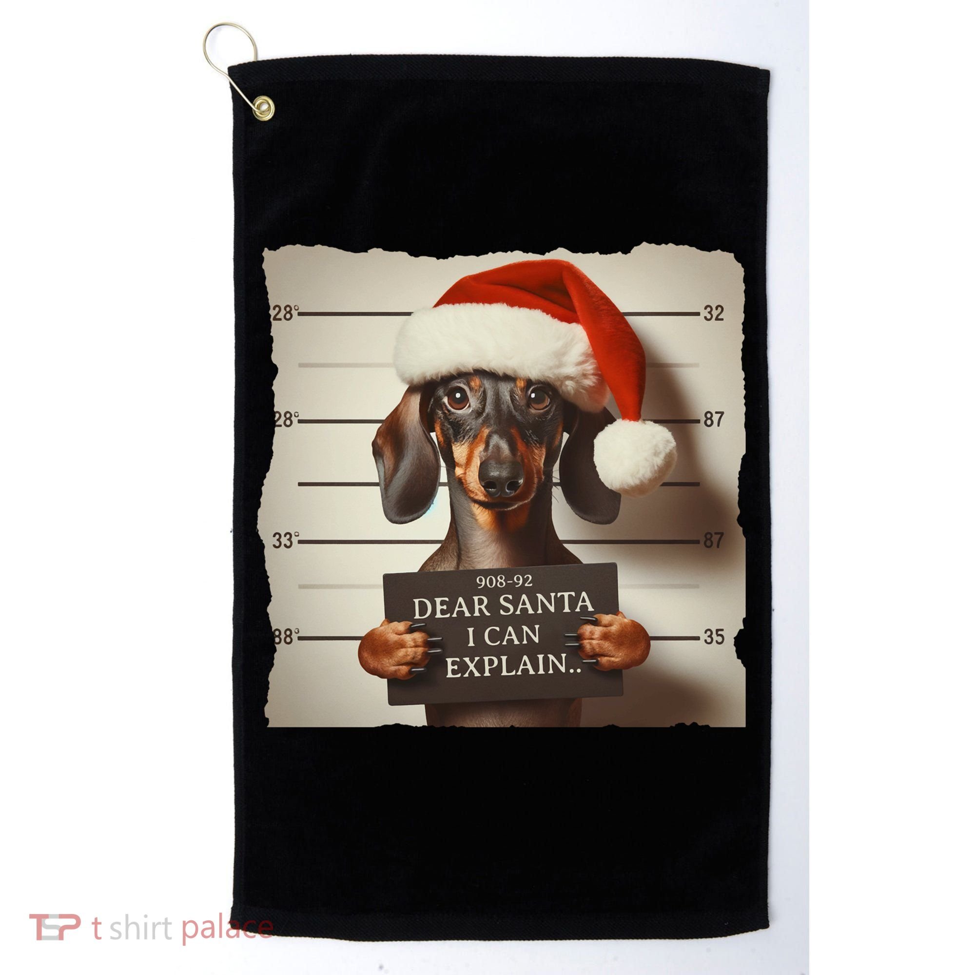 Funny Dachshund Christmas Dear Santa I Can Explain Weiner Golf Towel