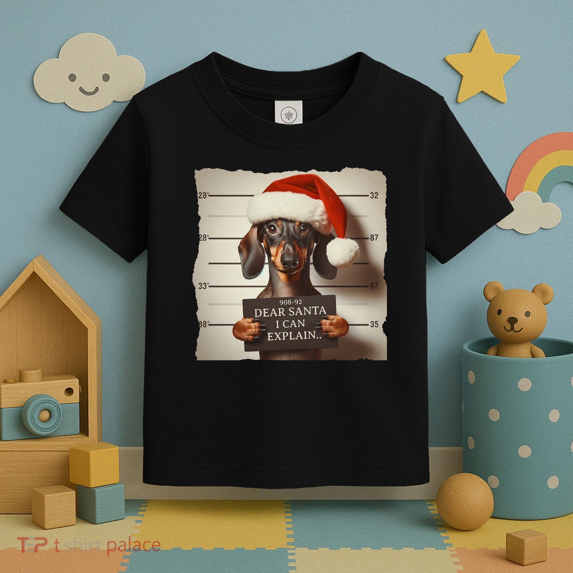 Funny Dachshund Christmas Dear Santa I Can Explain Weiner Toddler T-Shirt