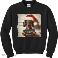 Funny Dachshund Christmas Dear Santa I Can Explain Weiner Kids Sweatshirt thumb 0