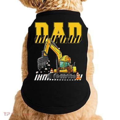 Funny Dad Construction Excavator Matching Family Doggie Tank