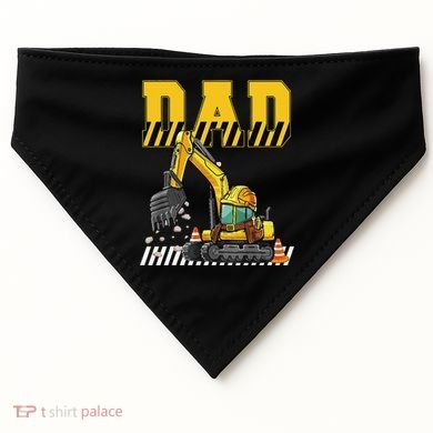 Funny Dad Construction Excavator Matching Family USA-Made Doggie Bandana