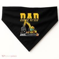 Funny Dad Construction Excavator Matching Family USA-Made Doggie Bandana thumb 0