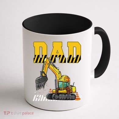 Funny Dad Construction Excavator Matching Family Coffee Mug back