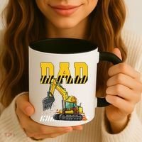 Funny Dad Construction Excavator Matching Family Coffee Mug thumb 3