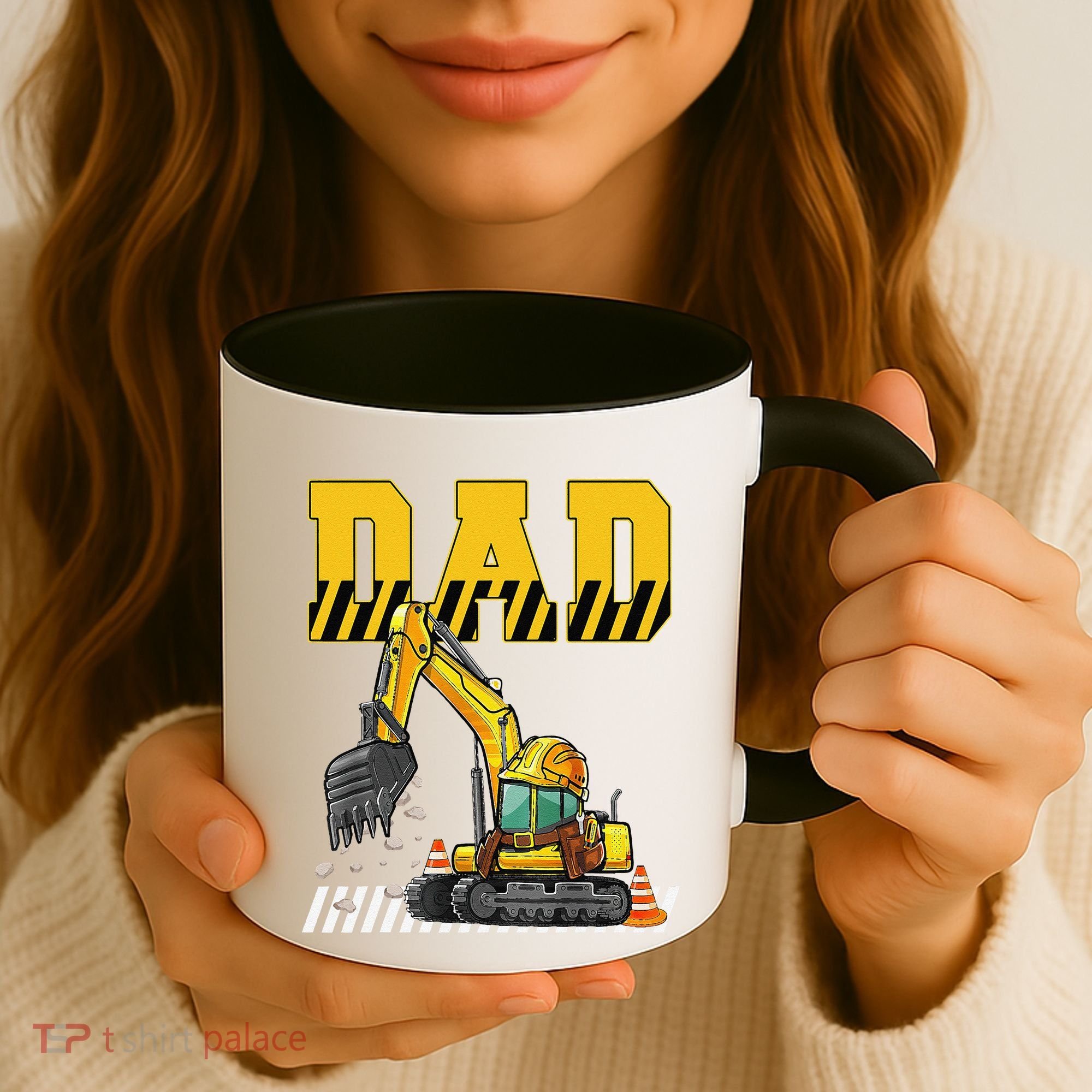 Funny Dad Construction Excavator Matching Family Coffee Mug