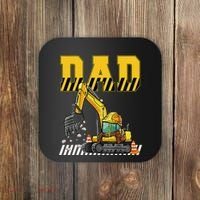 Funny Dad Construction Excavator Matching Family Coaster thumb 0