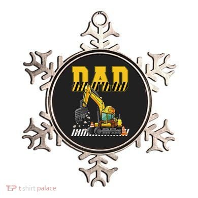 Funny Dad Construction Excavator Matching Family Ornament