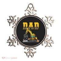 Funny Dad Construction Excavator Matching Family Ornament thumb 0