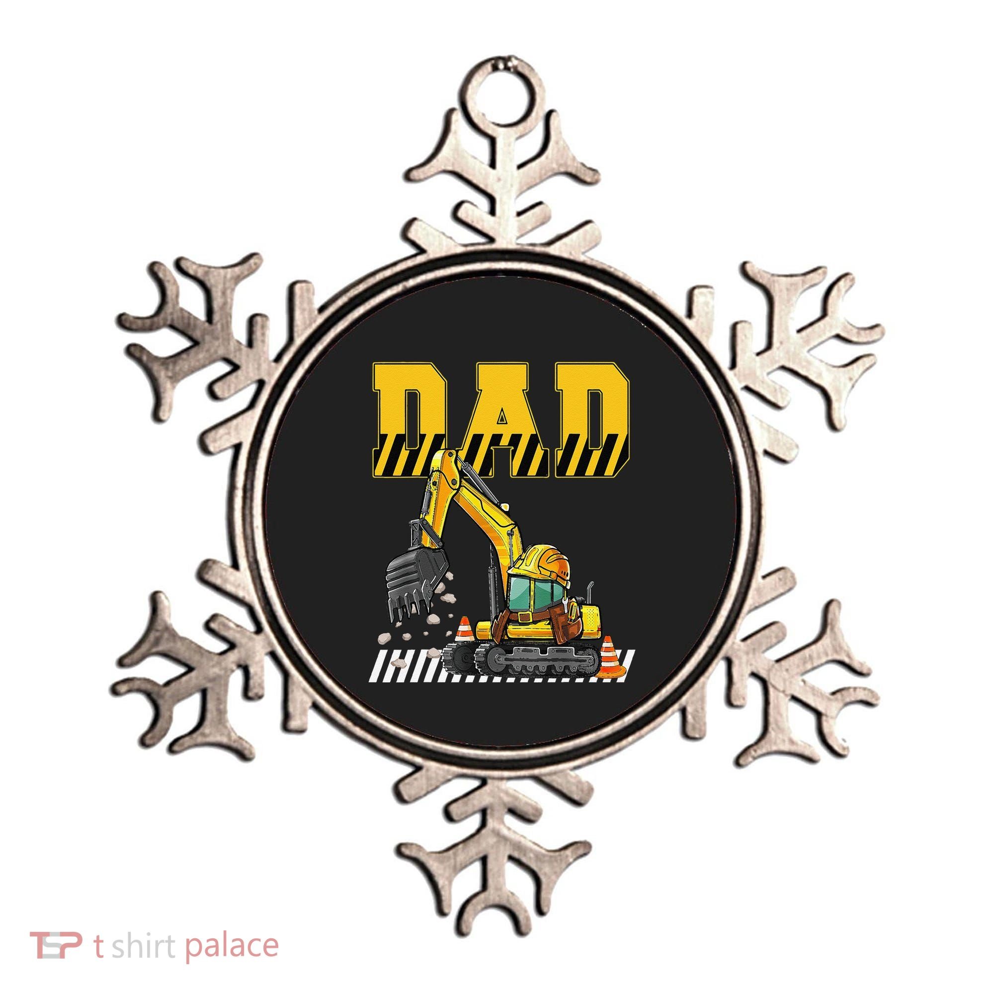 Funny Dad Construction Excavator Matching Family Ornament