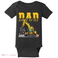 Funny Dad Construction Excavator Matching Family Baby Bodysuit thumb 0