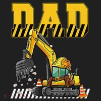 Funny Dad Construction Excavator Matching Family Hat thumb 2