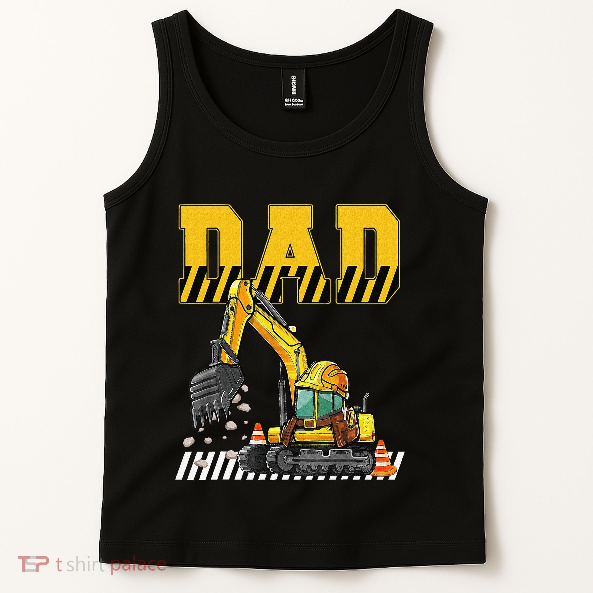 Funny Dad Construction Excavator Matching Family Tank Top