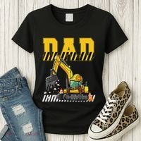 Funny Dad Construction Excavator Matching Family Women's T-Shirt thumb 3