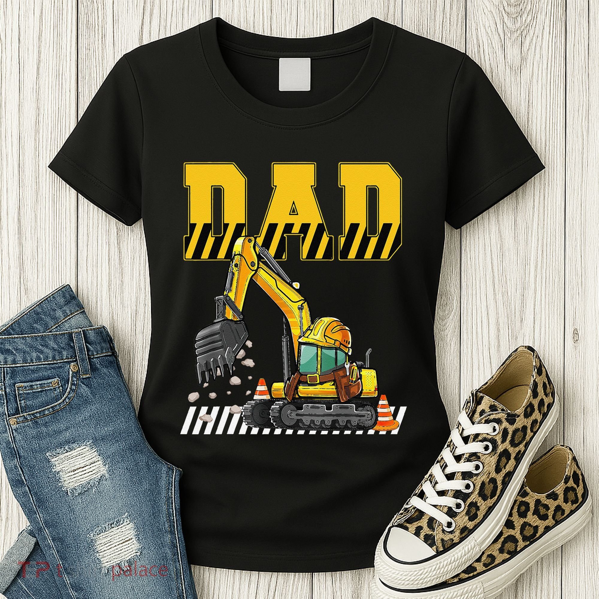 Funny Dad Construction Excavator Matching Family Women's T-Shirt