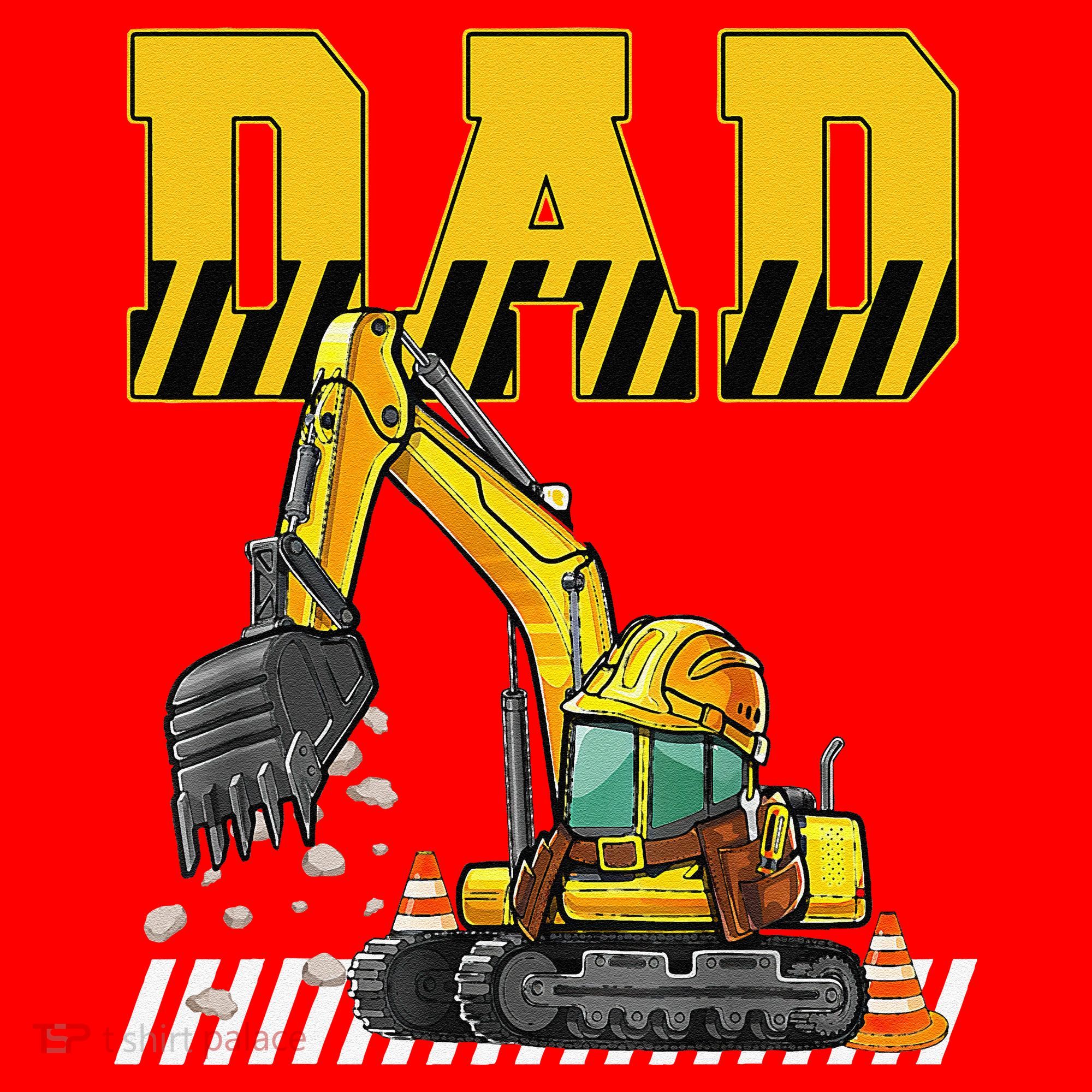 Funny Dad Construction Excavator Matching Family Santa Hat