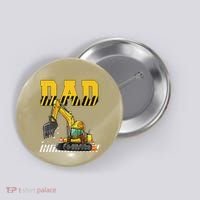 Funny Dad Construction Excavator Matching Family Button thumb 0