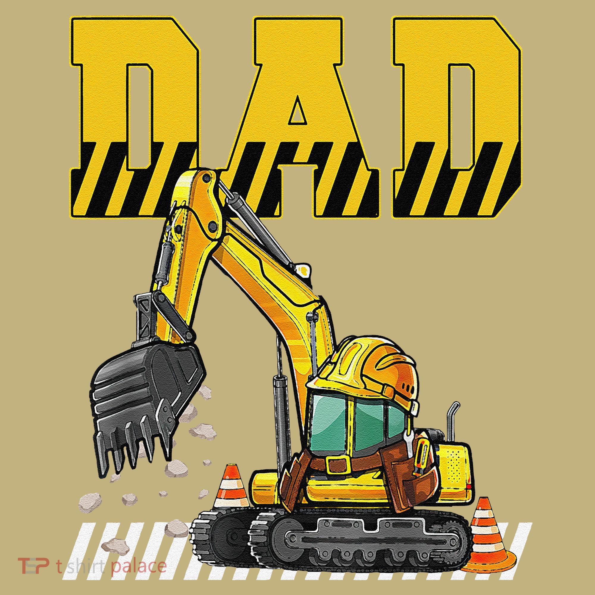 Funny Dad Construction Excavator Matching Family Button