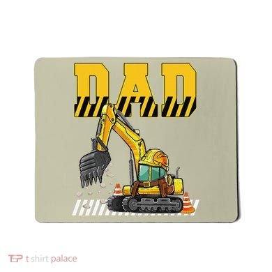 Funny Dad Construction Excavator Matching Family Mousepad