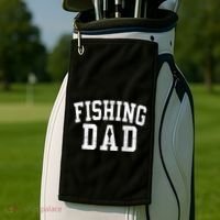 Fishing Dad Classic Bold Font FatherS Day Daddy Golf Towel thumb 2