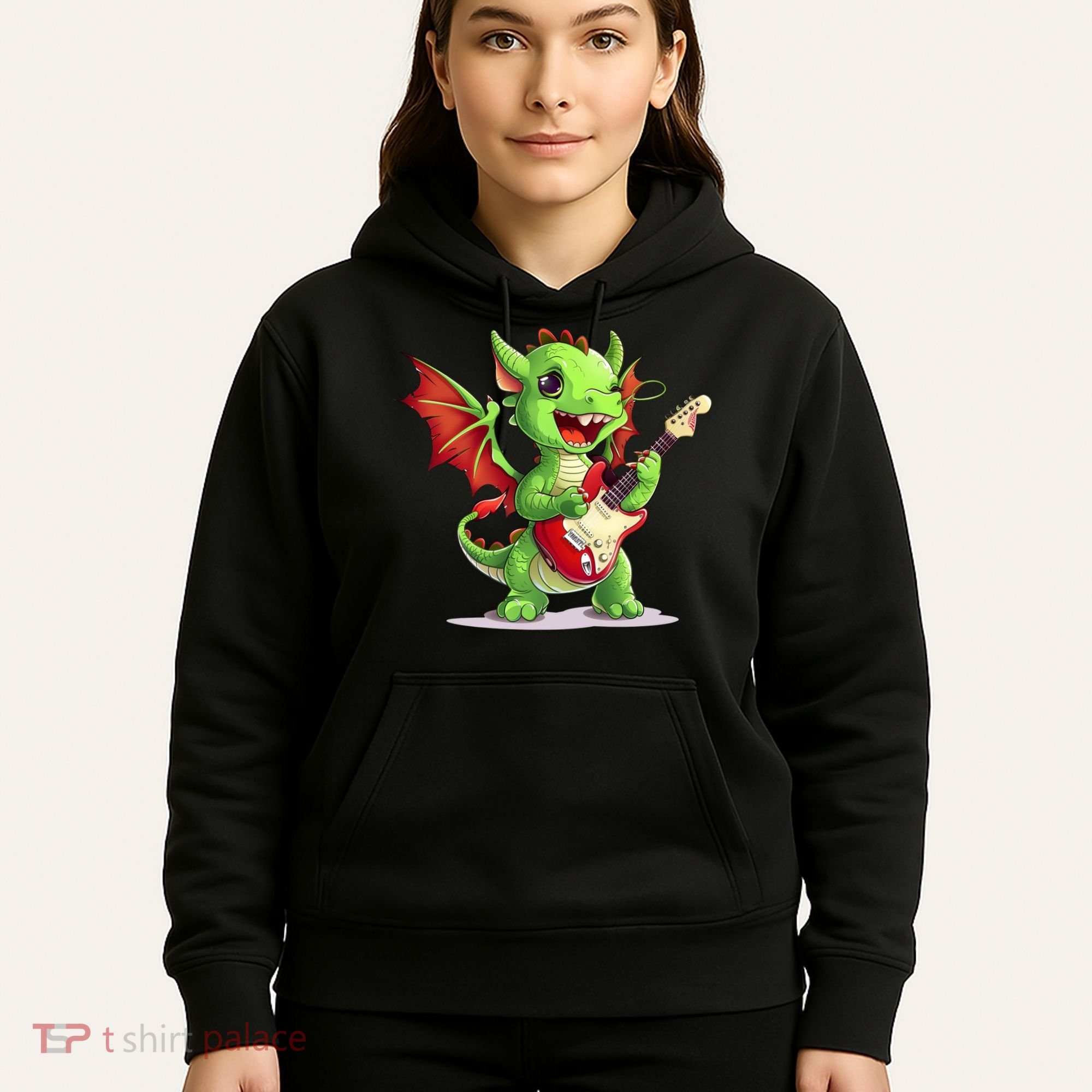 Fun Dragon Costume For Guitarists And Electric Guitar Lovers Hoodie