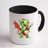 Fun Dragon Costume For Guitarists And Electric Guitar Lovers Coffee Mug thumb 1
