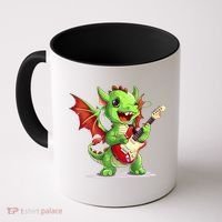 Fun Dragon Costume For Guitarists And Electric Guitar Lovers Coffee Mug thumb 0