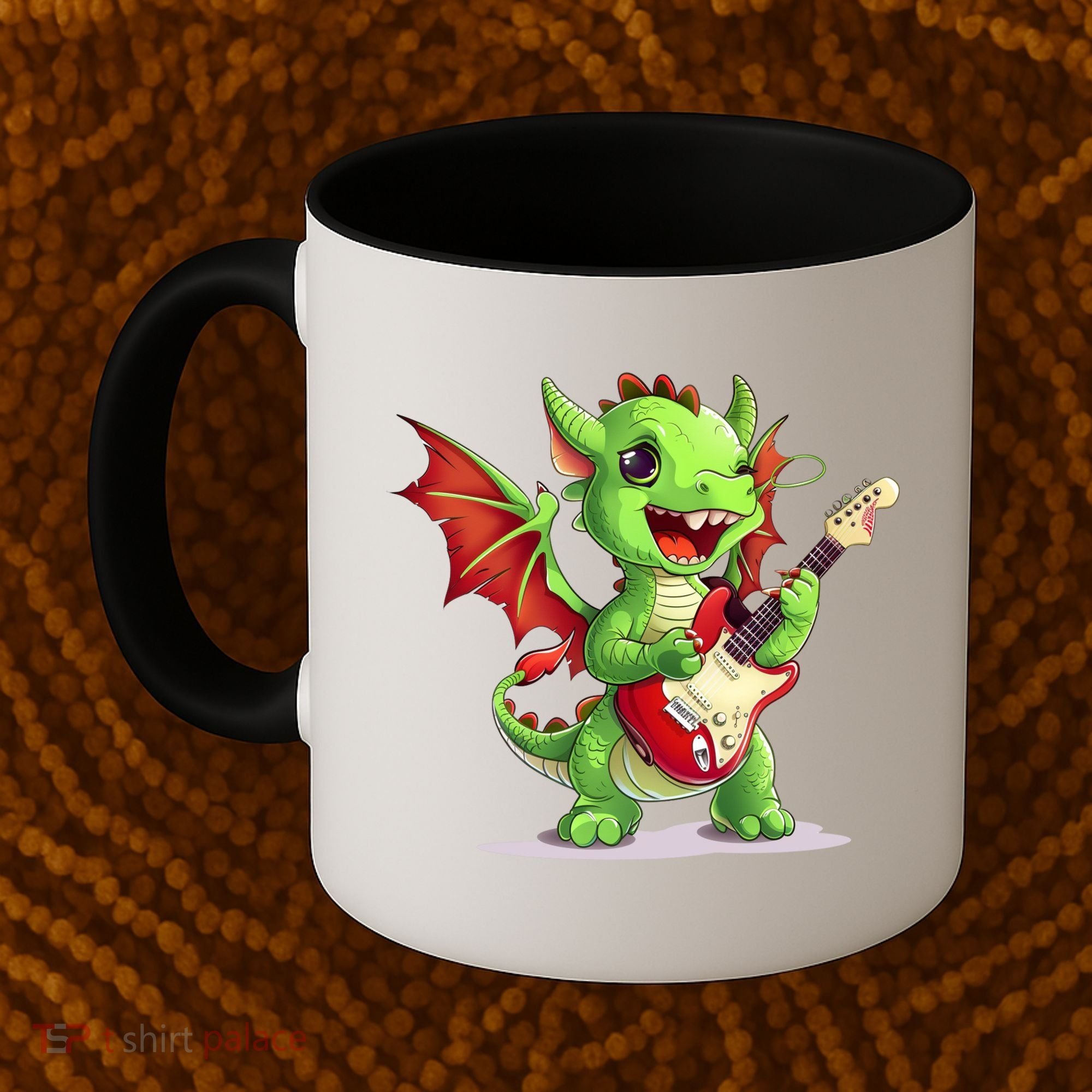 Fun Dragon Costume For Guitarists And Electric Guitar Lovers Coffee Mug