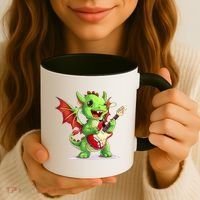 Fun Dragon Costume For Guitarists And Electric Guitar Lovers Coffee Mug thumb 3