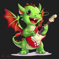 Fun Dragon Costume For Guitarists And Electric Guitar Lovers Beanie thumb 2