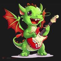 Fun Dragon Costume For Guitarists And Electric Guitar Lovers Women's Hoodie thumb 2