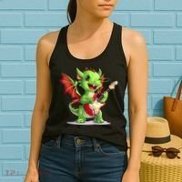 Fun Dragon Costume For Guitarists And Electric Guitar Lovers Women's Tank Top thumb 2