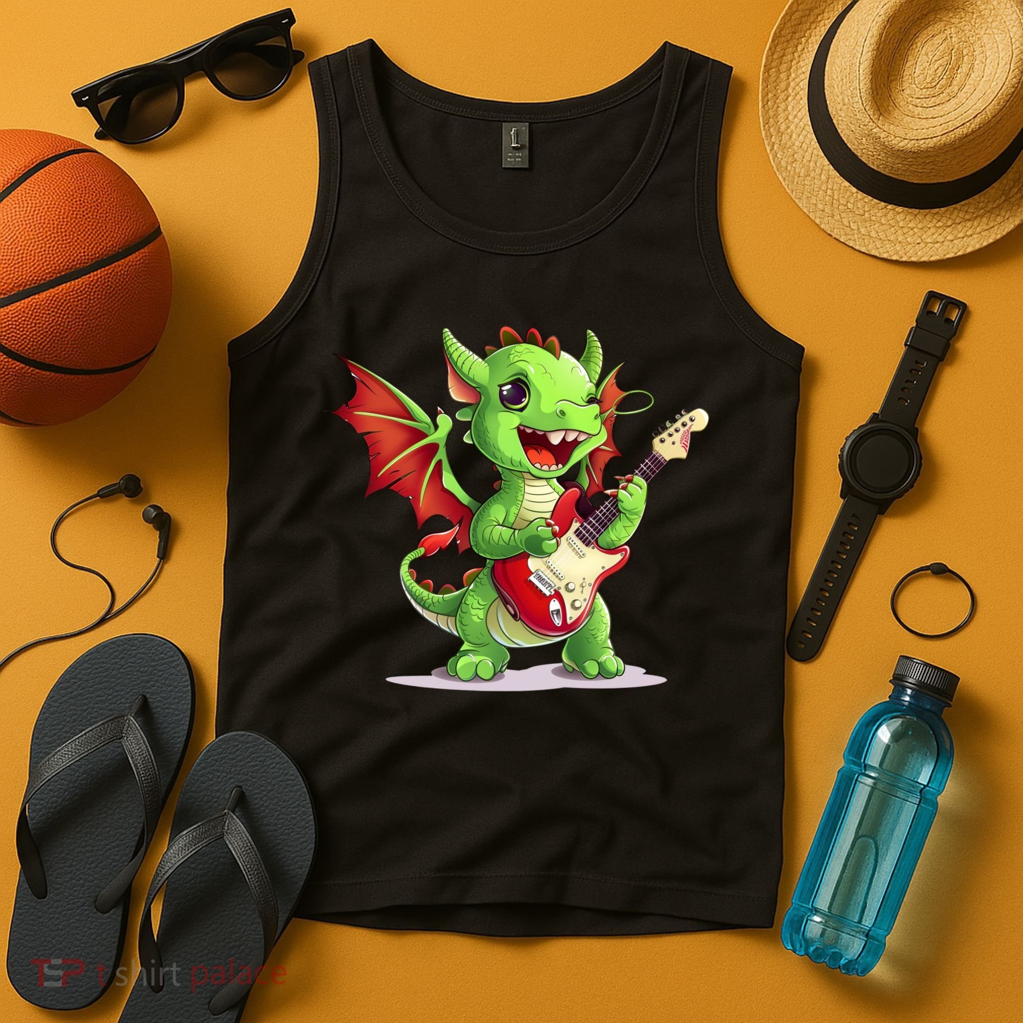 Fun Dragon Costume For Guitarists And Electric Guitar Lovers Tank Top