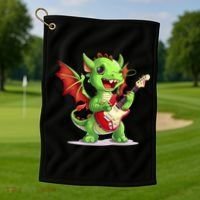 Fun Dragon Costume For Guitarists And Electric Guitar Lovers Golf Towel thumb 1