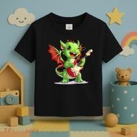 Fun Dragon Costume For Guitarists And Electric Guitar Lovers Toddler T-Shirt thumb 3