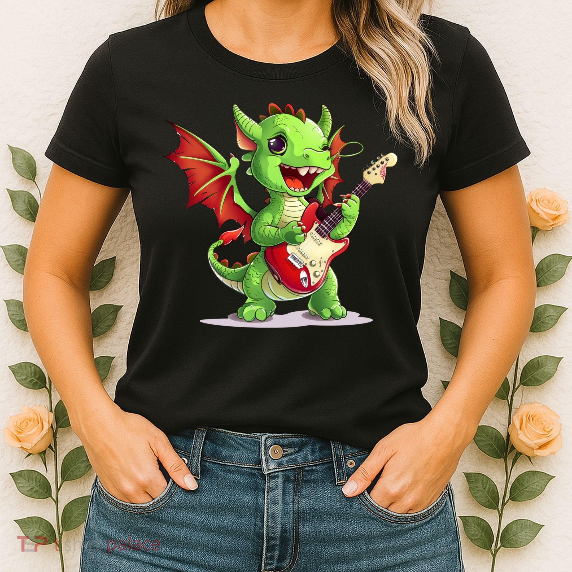 Fun Dragon Costume For Guitarists And Electric Guitar Lovers Women's T-Shirt