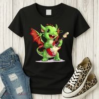 Fun Dragon Costume For Guitarists And Electric Guitar Lovers Women's T-Shirt thumb 3