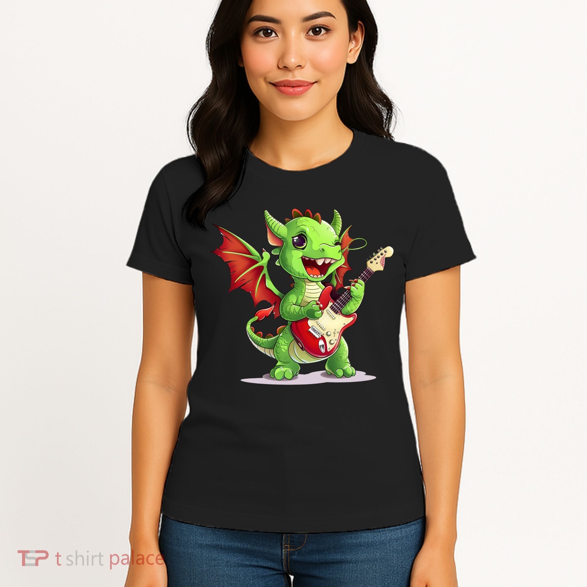 Fun Dragon Costume For Guitarists And Electric Guitar Lovers Women's T-Shirt