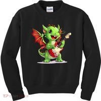 Fun Dragon Costume For Guitarists And Electric Guitar Lovers Kids Sweatshirt thumb 0
