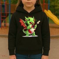 Fun Dragon Costume For Guitarists And Electric Guitar Lovers Kids Hoodie thumb 3