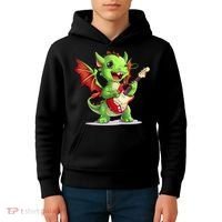 Fun Dragon Costume For Guitarists And Electric Guitar Lovers Kids Hoodie thumb 4