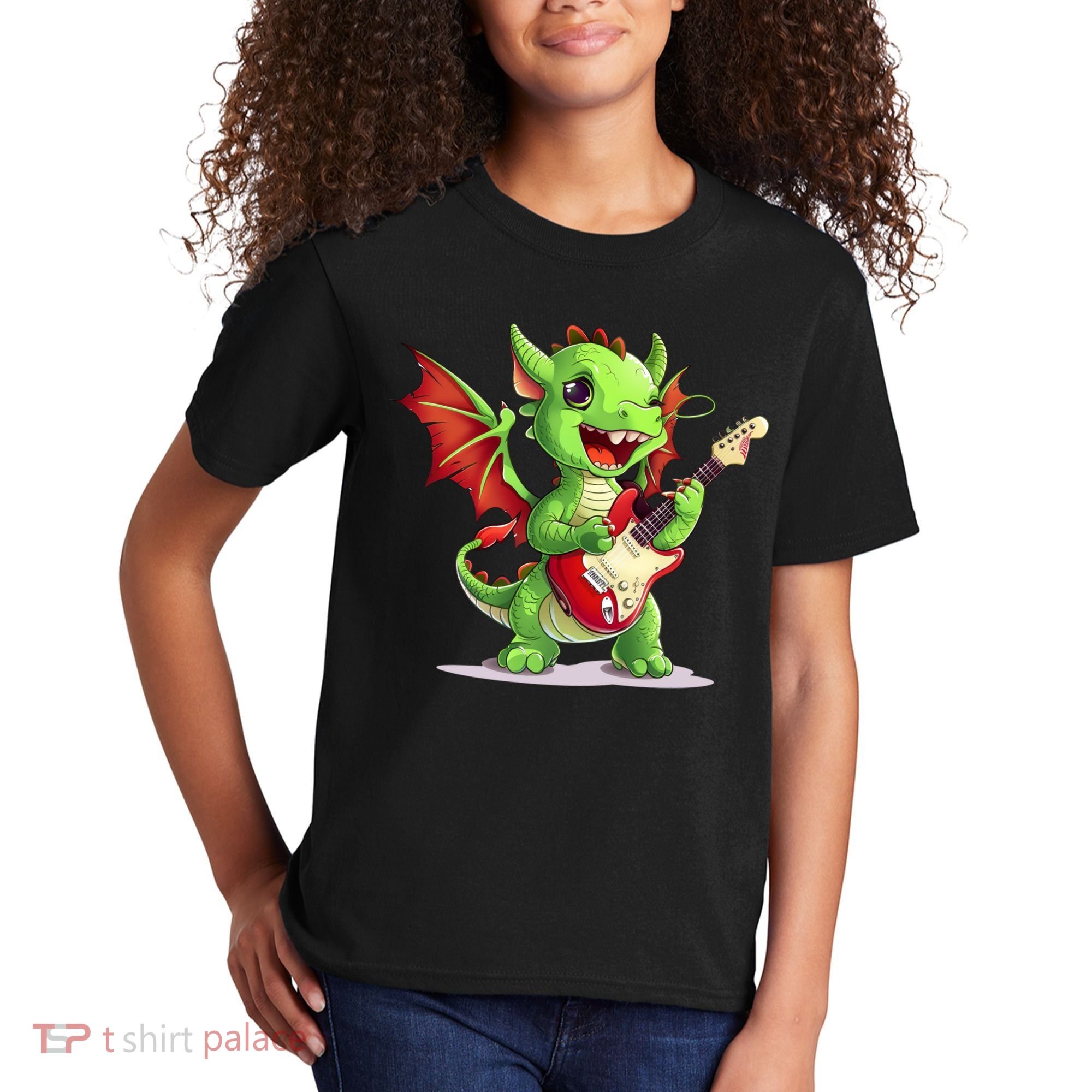 Fun Dragon Costume For Guitarists And Electric Guitar Lovers Kids T-Shirt