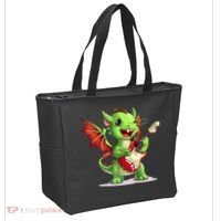 Fun Dragon Costume For Guitarists And Electric Guitar Lovers Tote Bag thumb 2
