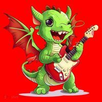 Fun Dragon Costume For Guitarists And Electric Guitar Lovers Santa Hat thumb 1