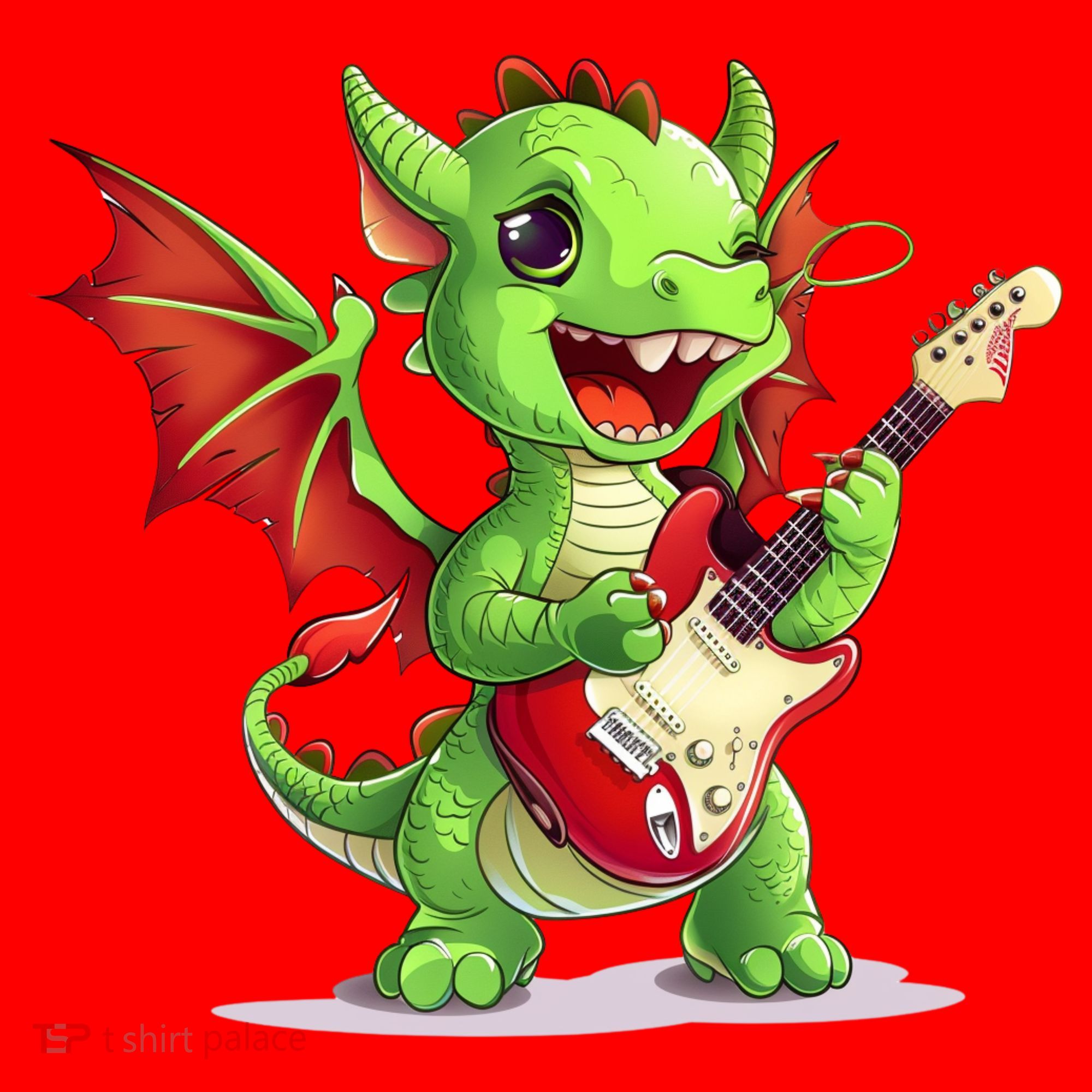 Fun Dragon Costume For Guitarists And Electric Guitar Lovers Santa Hat
