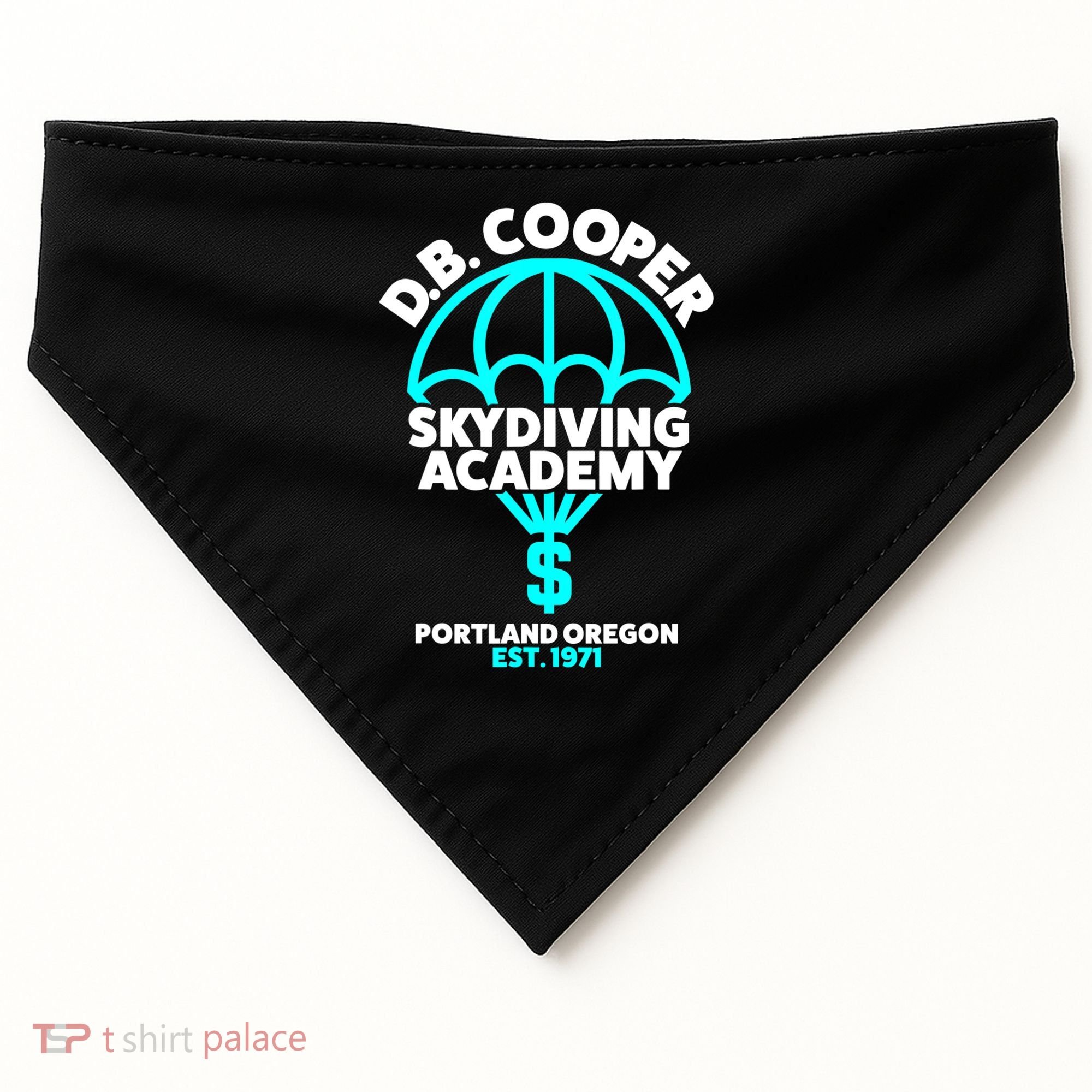 Funny D.B. Cooper Shirt DB Cooper Skydiving Academy USA-Made Doggie Bandana