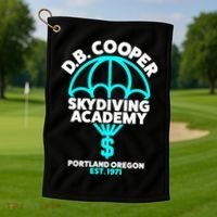 Funny D.B. Cooper Shirt DB Cooper Skydiving Academy Golf Towel thumb 1