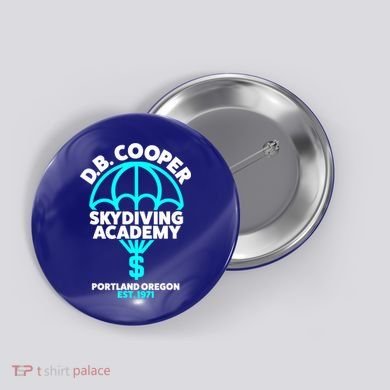 Funny D.B. Cooper Shirt DB Cooper Skydiving Academy Button