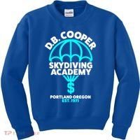 Funny D.B. Cooper Shirt DB Cooper Skydiving Academy Kids Sweatshirt thumb 0