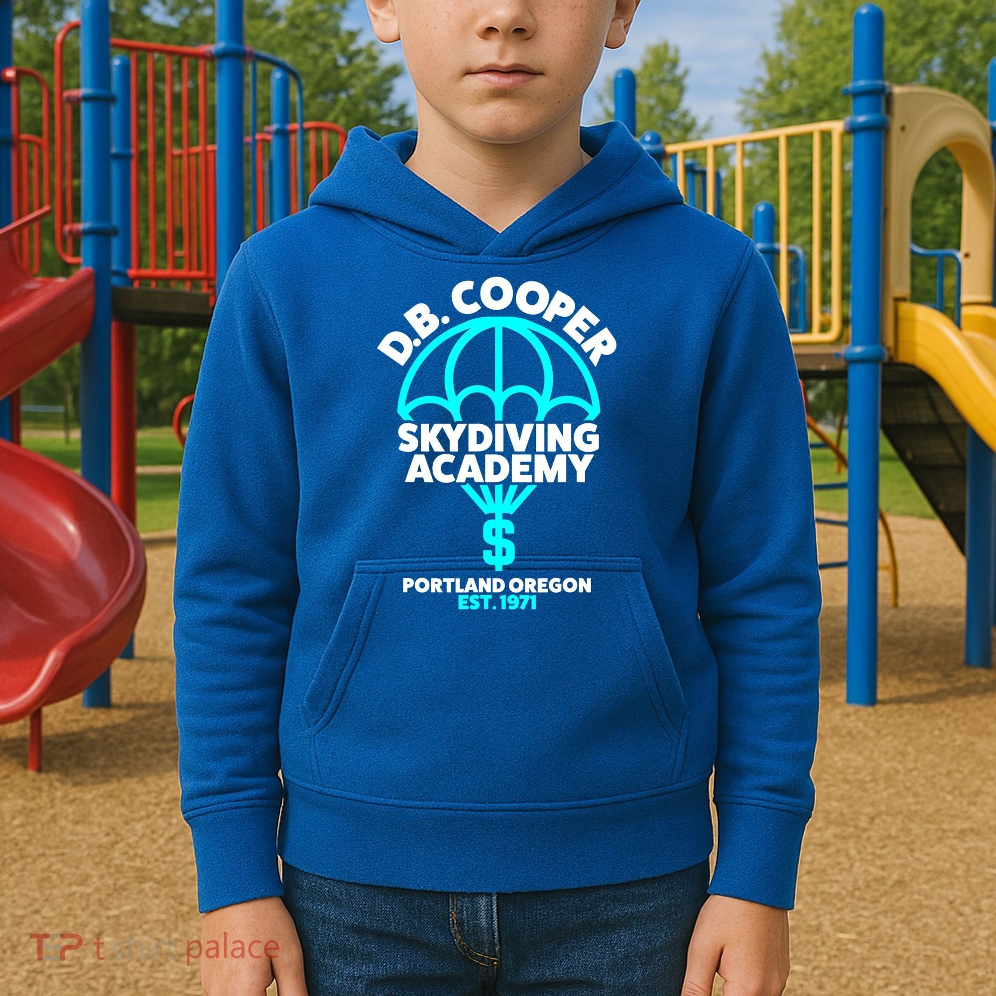 Funny D.B. Cooper Shirt DB Cooper Skydiving Academy Kids Hoodie