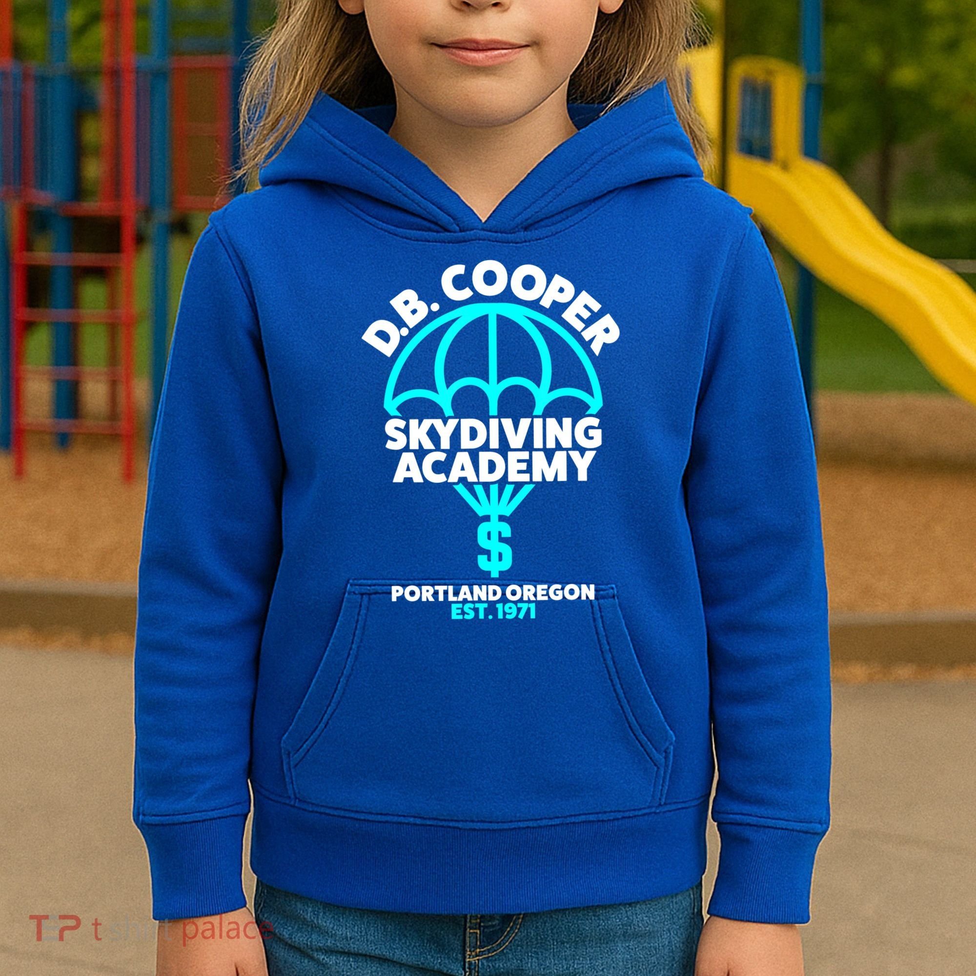 Funny D.B. Cooper Shirt DB Cooper Skydiving Academy Kids Hoodie